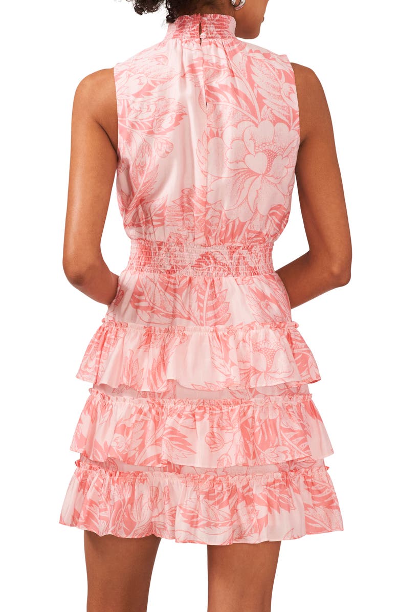 1.STATE Floral Smocked Mock Neck Tiered Dress, Alternate, color, 