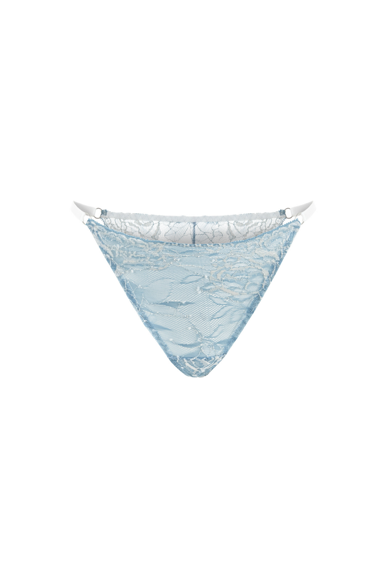 Sky French Lace Thong  Lightweight Breathable Brazilian Panty, Alternate, color, Blue