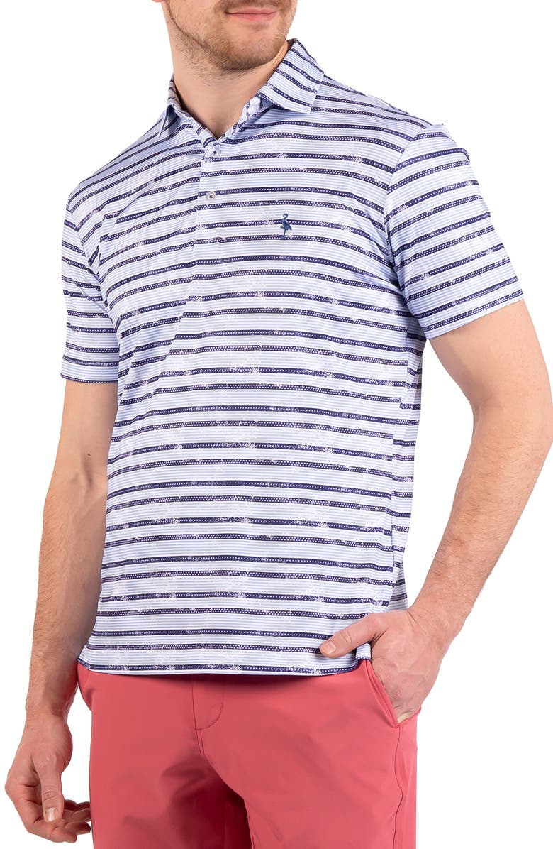 TailorByrd Stars & Stripes Print Performance Polo, Alternate, color, Blue