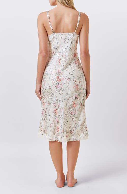 Papinelle Yolly Floral Satin Slip Nightgown In Multi