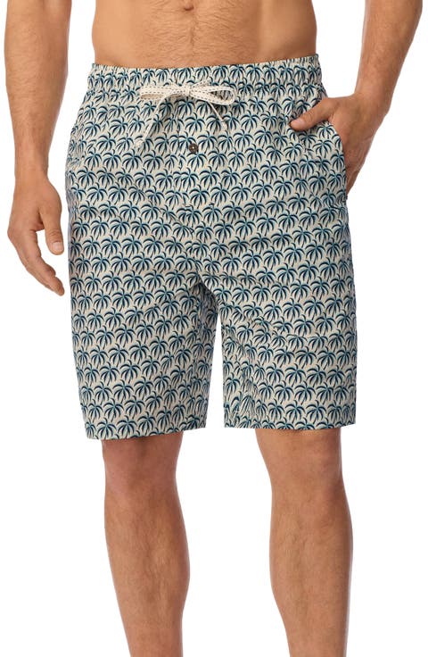 Cotton Tropical Print Pajama Shorts