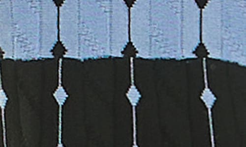 Nina Leonard Two-tone Fit & Flare Sweater Dress In Blue