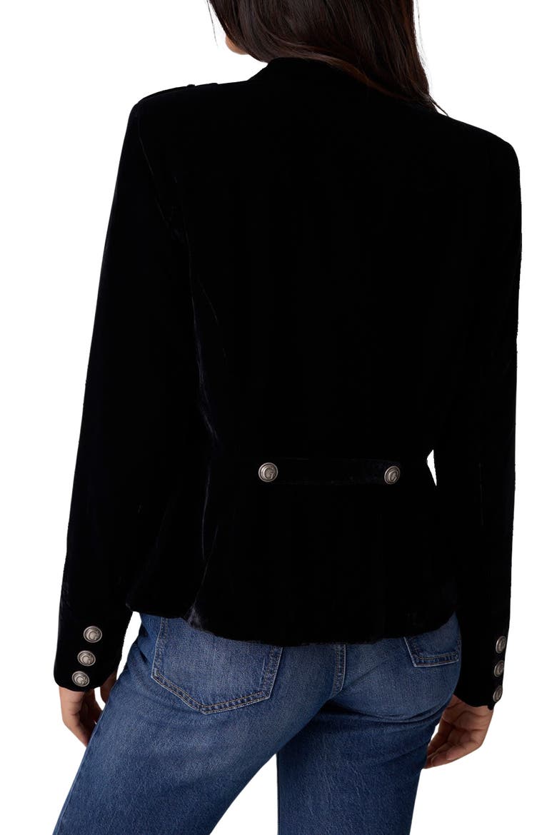 Elena Velvet Band Jacket, Alternate, color, JBLACK-BLACK