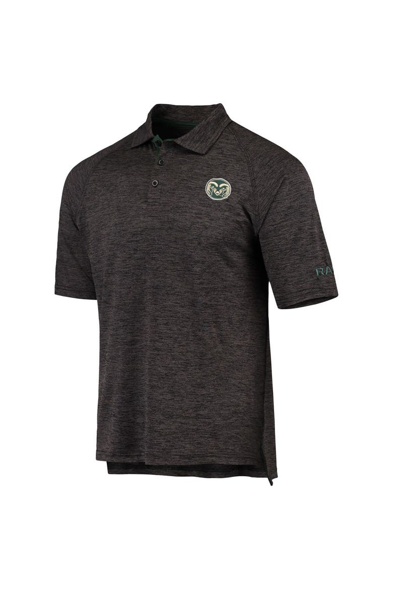 Men's Colosseum Heathered Black Colorado State Rams Logo Down Swing Polo, Alternate, color, Heather Black