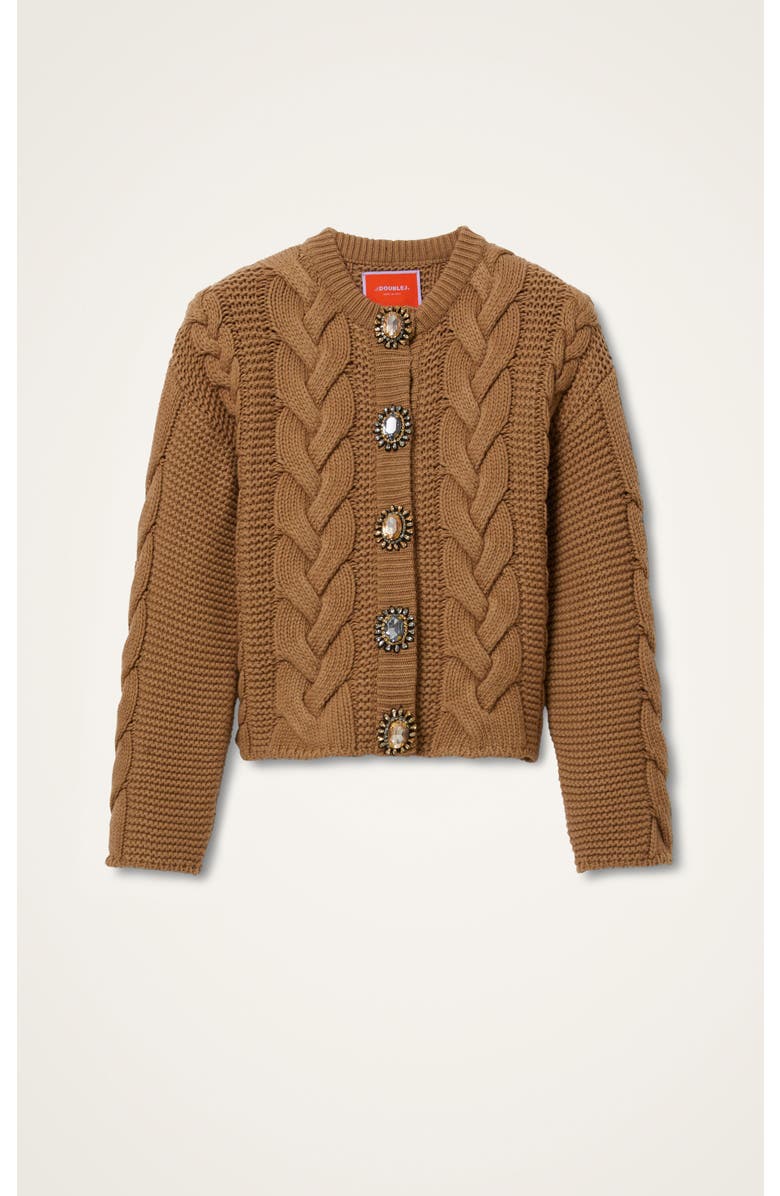 La DoubleJ Portrait Cardigan, Alternate, color, Solid Brown