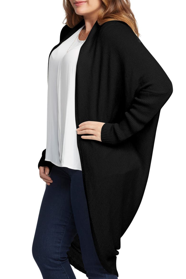Darla Linen Blend Open Cardigan, Alternate, color, BLACK