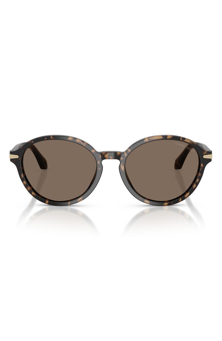 Giorgio Armani 53mm Oval Sunglasses, Main, color, Brown