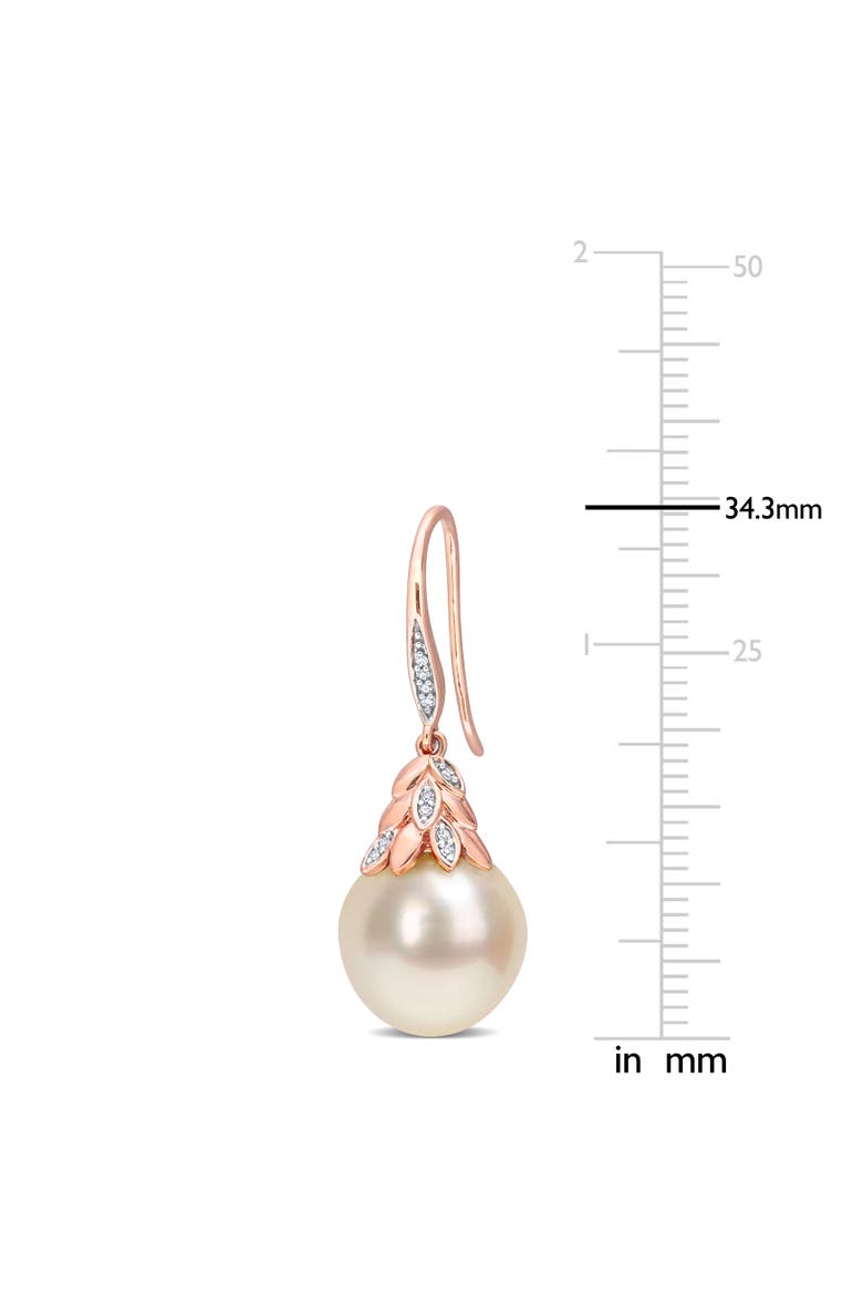 South Sea Pearl & Diamond Drop Earrings 14k, Alternate, color, Cultured South Sea Pearl