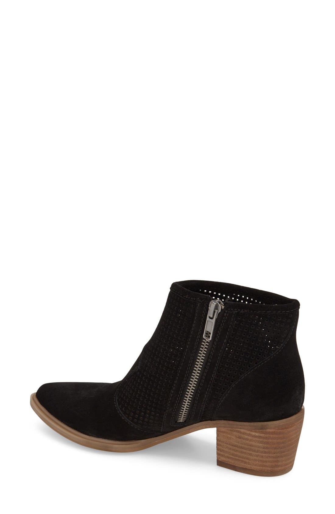 Steven by Steve Madden 'Dalyy' Perforated Bootie, Alternate, color, BLACK SUEDE