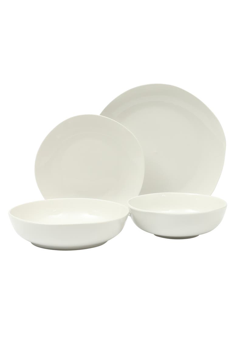 Lindendale Scratch-Resistant Porcelain Dinnerware Set, Alternate, color, White