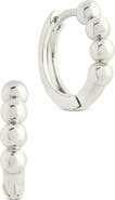 Sterling Forever Natalie Polished Sphere Huggie Hoop Earrings