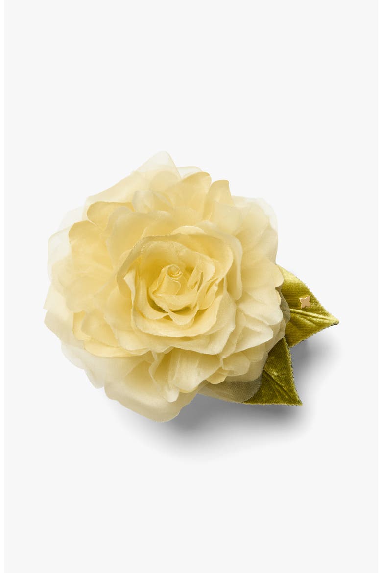 The Small Yellow Rose Floral Brooch, Main, color, Yellow