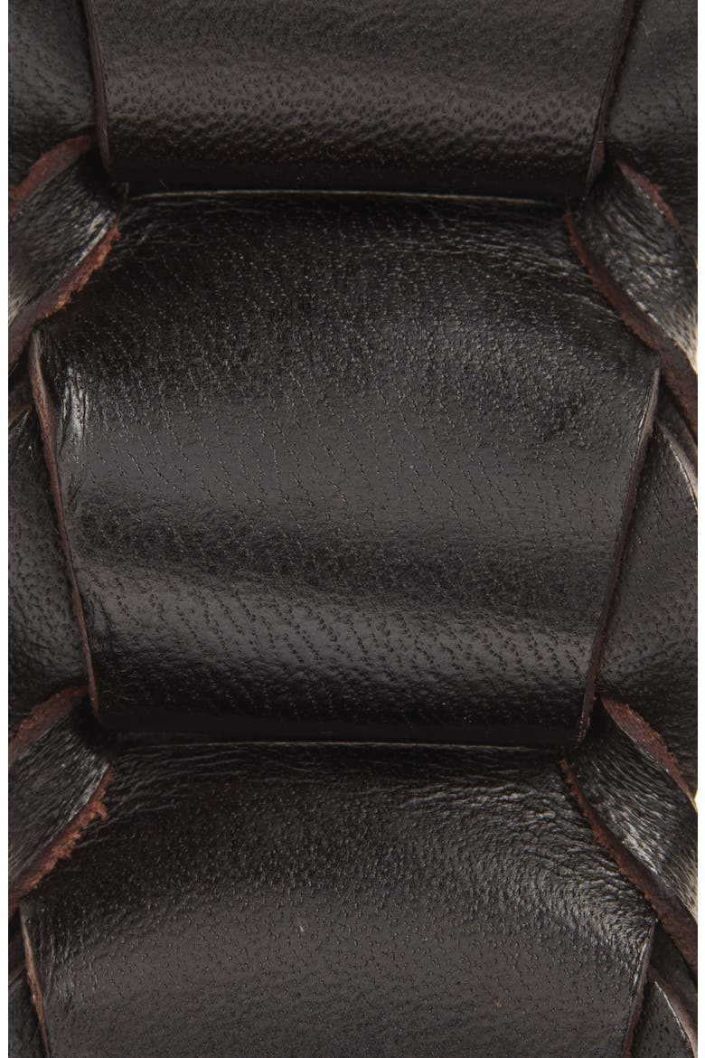 Leather Link Belt, Alternate, color, DARK BROWN