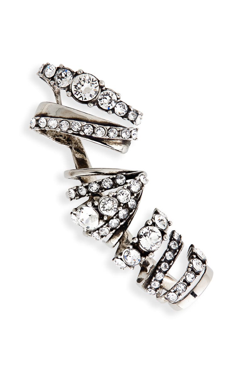 McQueen Crystal Pavé Multi Hoop Right Ear Cuff, Main, color, 