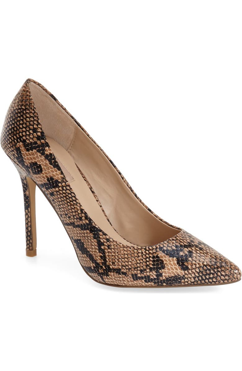 Topshop 'Gemini 2' Snake Print Pointy Toe Pump, Main, color,