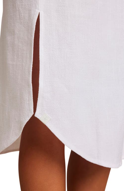 Shop Barefoot Dreams Malibu Collection® Long Sleeve Sleep Shirtdress In White