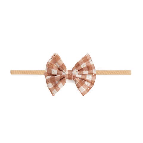 Gingham Printed Tulle Bow Baby Headband (Baby)