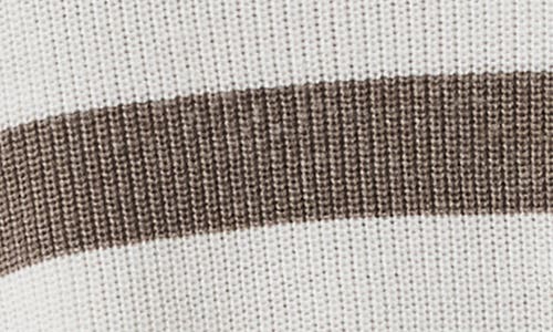 Splendid Octavia Stripe V-neck Short Sleeve Sweater In White