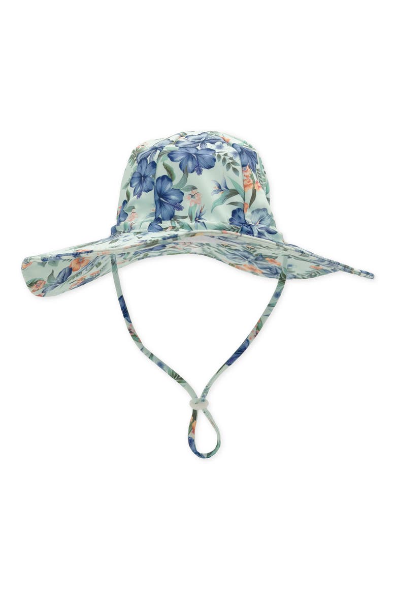 Kids' Poolside Stripe UPF 50+ Swim Hat, Main, color, SALTWATER