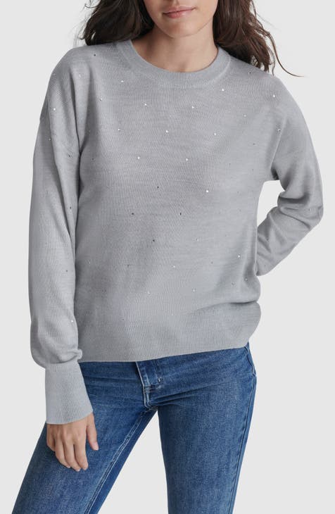 Hotfix Rhinestone Crewneck Sweater