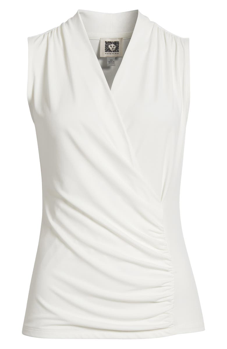 Anne Klein Shirred Faux Wrap Top, Alternate, color,