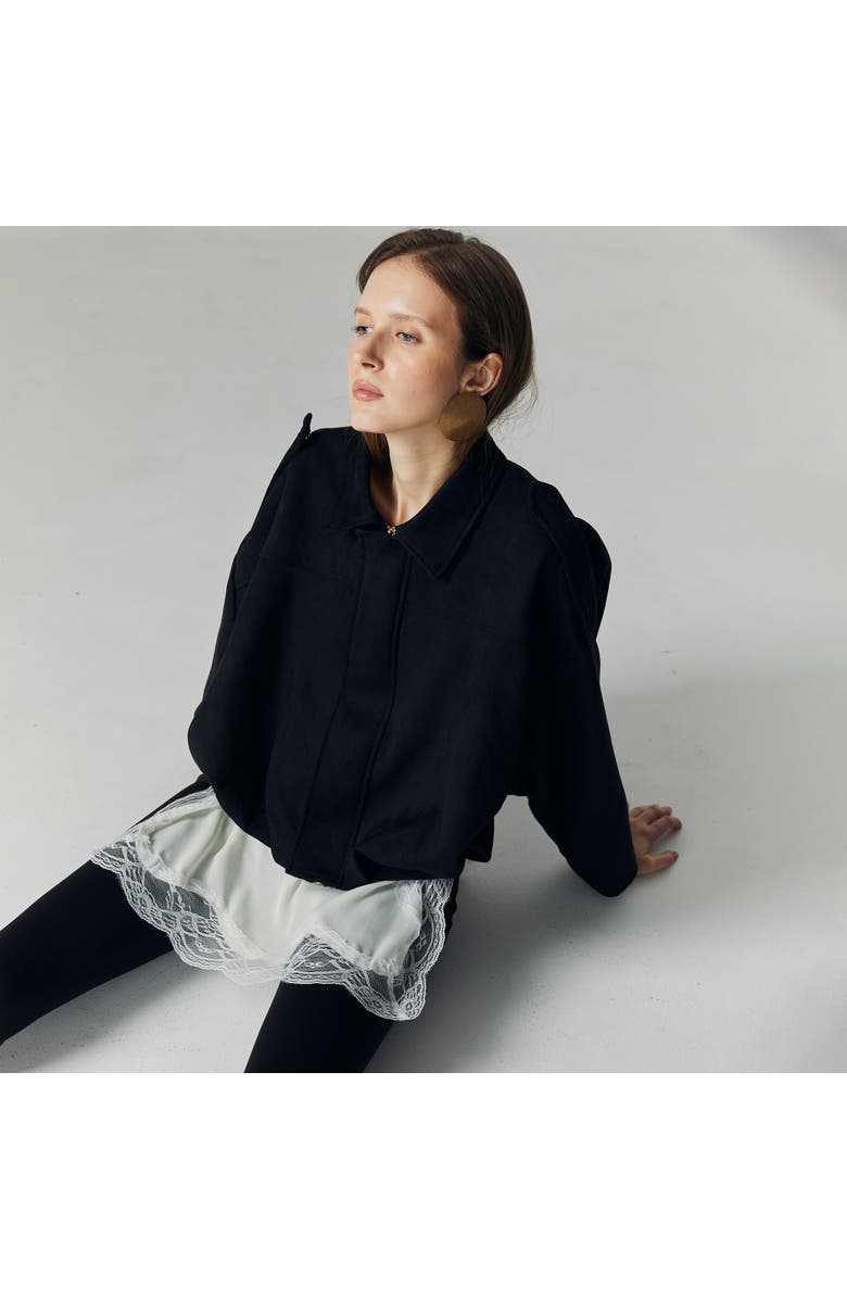 ATS Qiana Suede Jacket, Alternate, color, Black