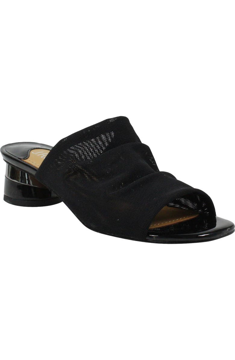 J. Reneé Banan Block Heel Sandal, Main, color, Black Stretch Fabric