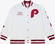 Mitchell & Ness Men's Mitchell & Ness White Philadelphia Phillies Cooperstown Collection Arctic Lightweight Satin Full-Snap Jacket