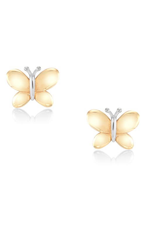 Frankie & Zoe Two-tone Butterfly Stud Earrings