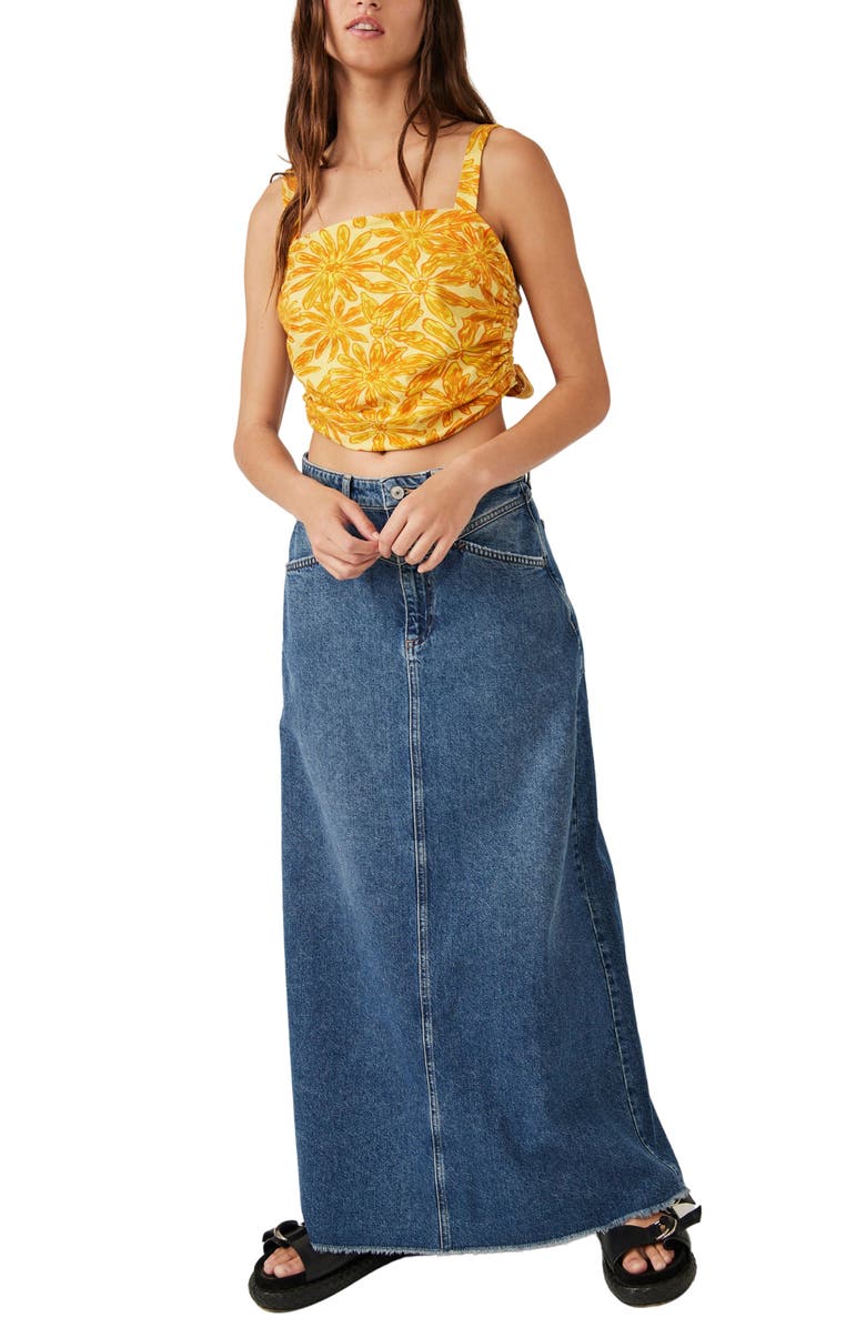 Free People All Tied Up Crop Tank, Alternate, color, Yellow Combo