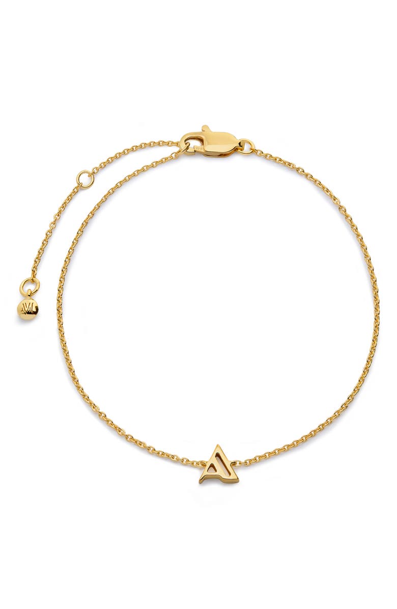 Monica Vinader Initial Chain Bracelet, Main, color, 18K Gold Vermeil A