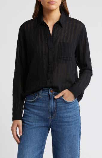 Rails Charli Shadow Stripe Cotton Button-Up Shirt
