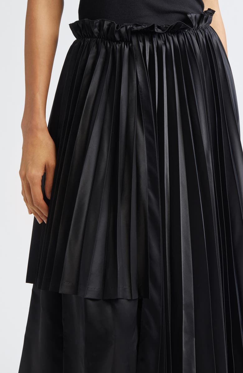 Noir Kei Ninomiya Pleated Satin Skirt, Alternate, color, Black