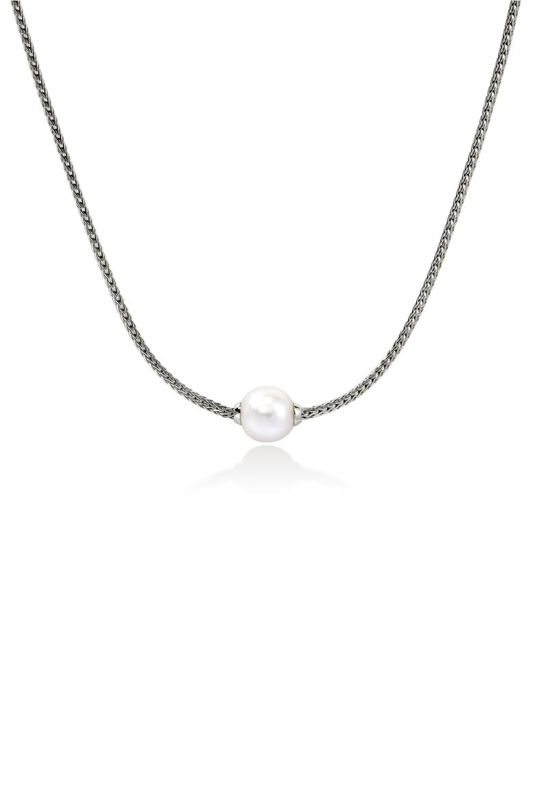 JH Essentials Pearl Necklace, 1.8mm, Main, color, SILVER