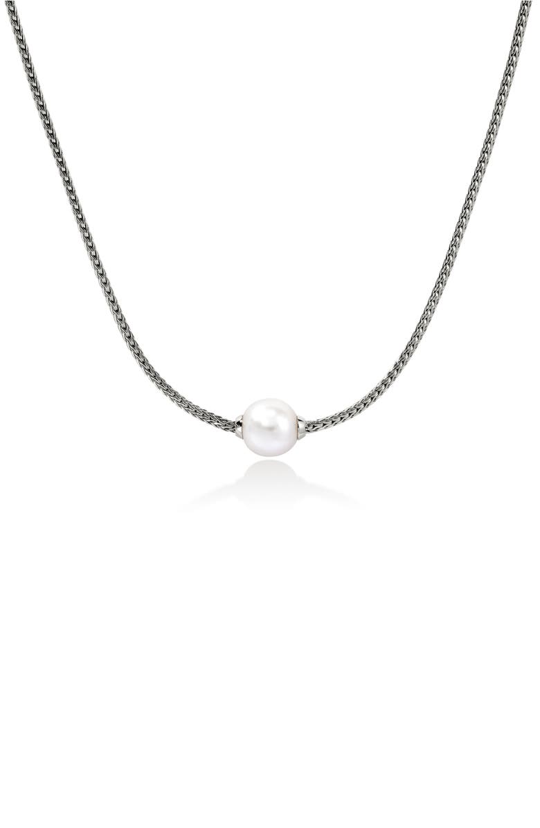 John Hardy JH Essentials Pearl Necklace, 1.8mm, Main, color, Silver
