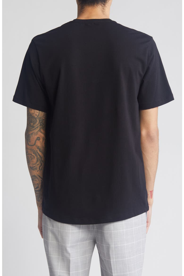 Crewneck Stretch Cotton T-Shirt, Alternate, color, BLACK