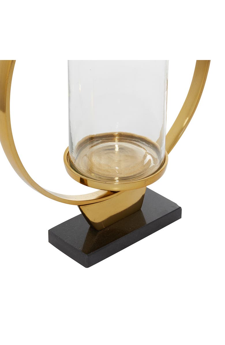 WILLOW ROW Gold Aluminum Contemporary Candlestick Holder - 15" x 12" x 5", Alternate, color, 
