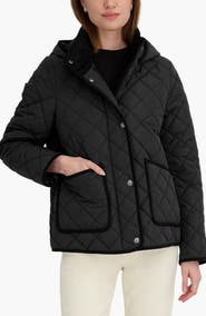 Tahari Rose Hooded Quilted Jacket
