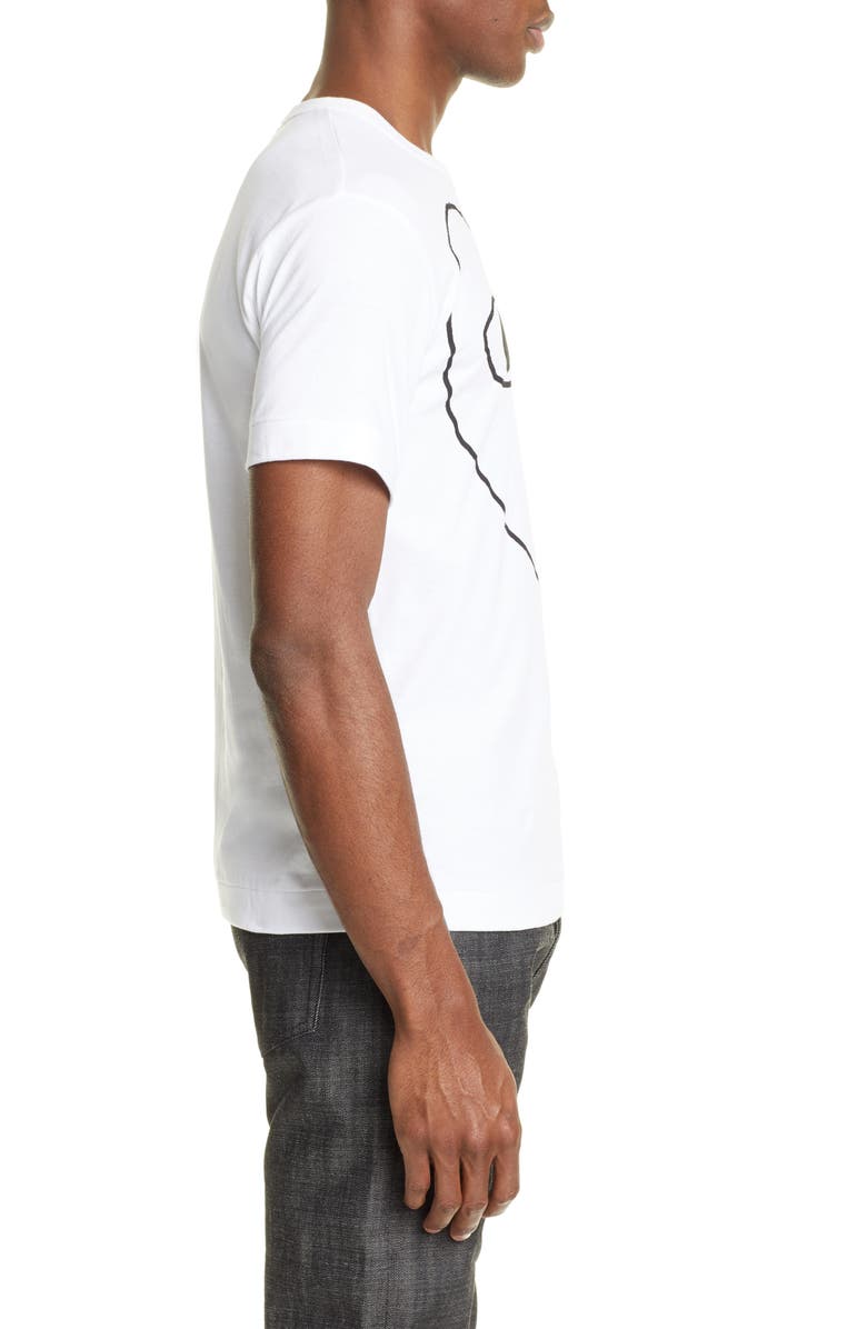 Comme des Garçons PLAY Heart Outline Graphic Tee, Alternate, color, 