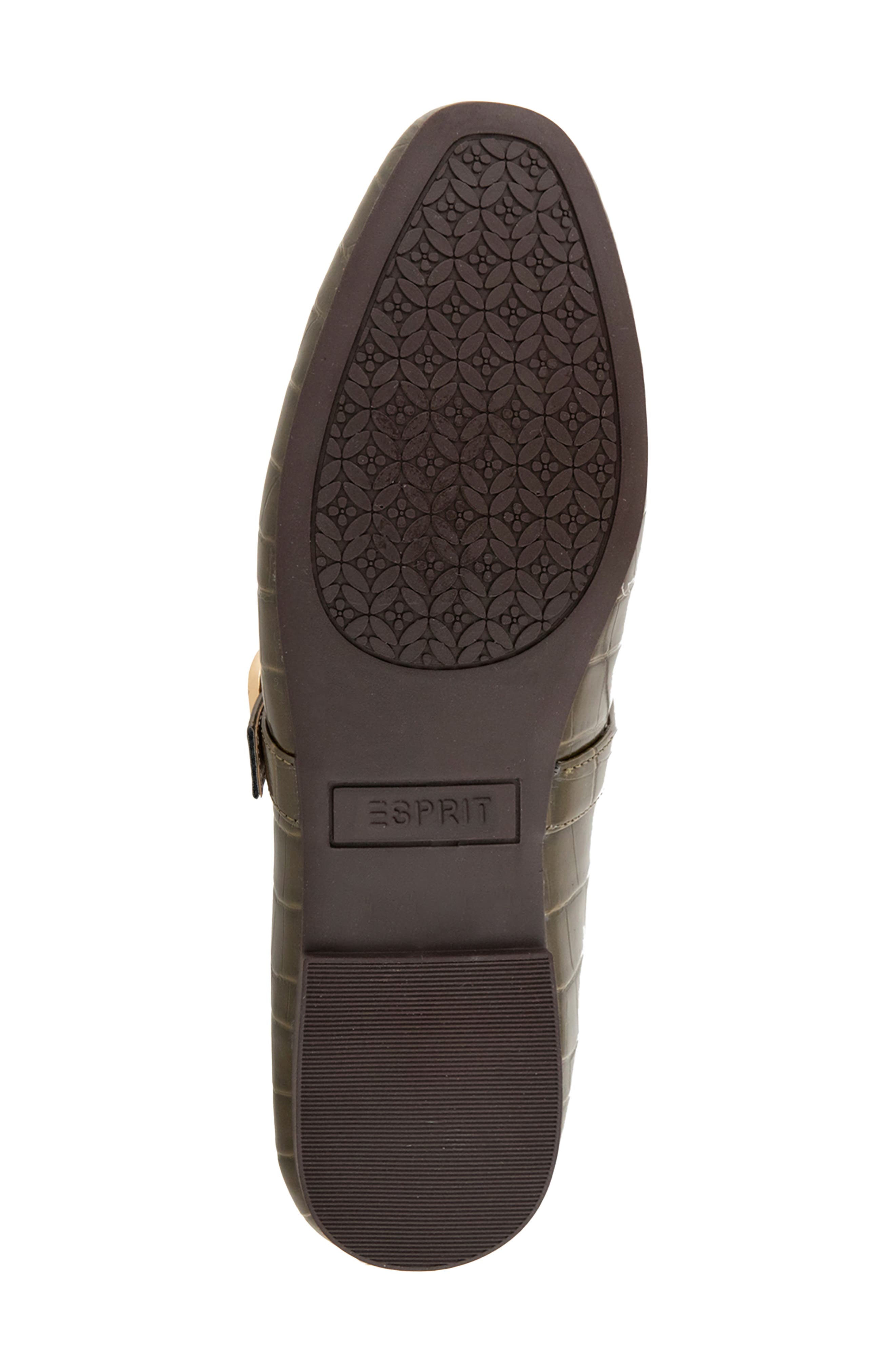 Dannie Croc Embossed Mary Jane Flat, Alternate, color, ARMY GREEN CROC PU