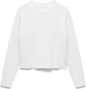 MANGO TEEN Cable Cotton Blend Sweater