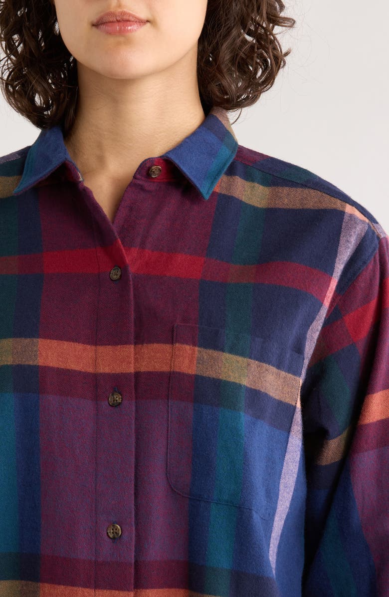 Marine Layer Jane Plaid Relaxed Fit Organic Cotton Plaid Button-Up Shirt, Alternate, color, Mccallister Plaid