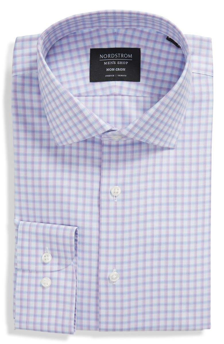 Nordstrom Trim Fit Gingham Dress Shirt, Main, color, 
