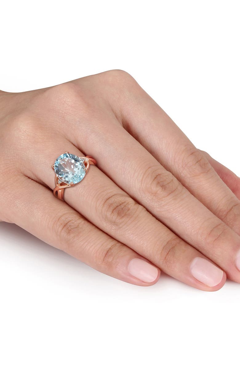 DELMAR Oval-Cut Blue Topaz & Diamond Ring, Alternate, color,