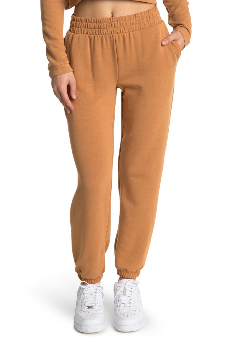 Cozy Solid Knit Jogger, Main, color, TAN SUGAR