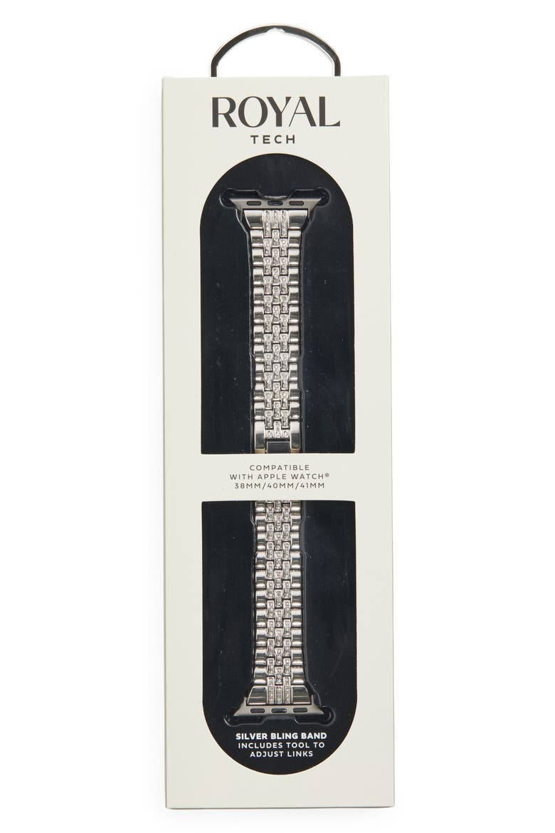 Bling Apple Watch® Bracelet Watchstrap, Alternate, color, SILVER