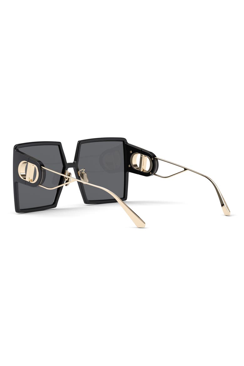 30Montaigne SU 58mm Square Sunglasses, Alternate, color, SHINY BLACK / SMOKE POLARIZED