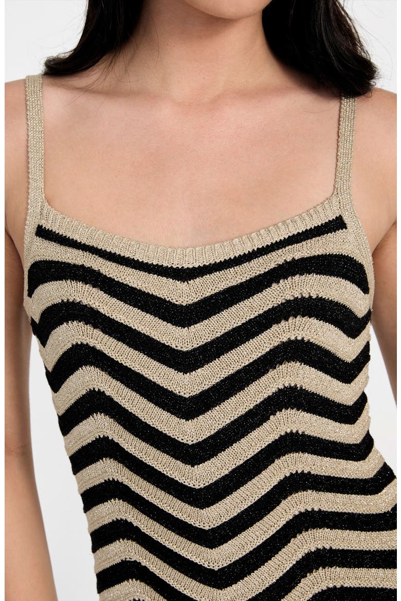 Vera Chevron Knit Dress, Alternate, color, NATURAL/ JET BLACK STRIPE