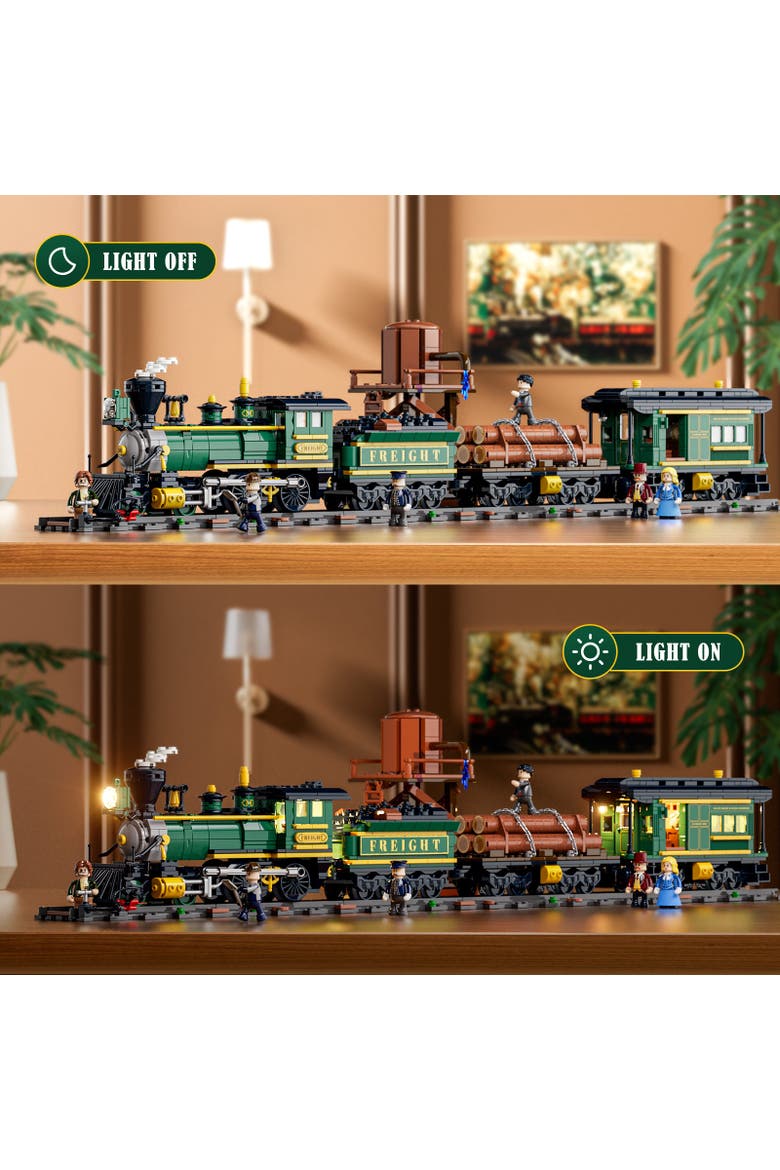 Wild West Freight Train Lighting Building Set Model OW1524F, Alternate, color, Multicolor