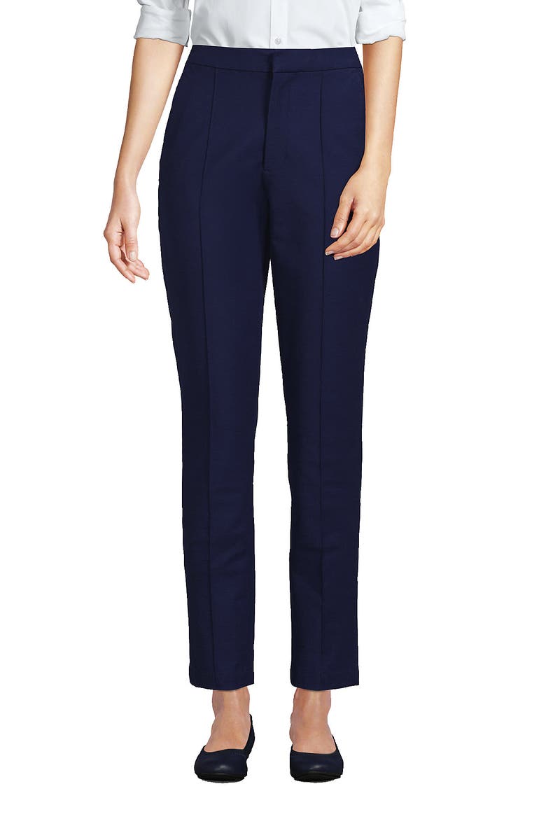 High Rise Bi Stretch Pintuck Pencil Ankle Pants, Main, color, Deep Sea Navy